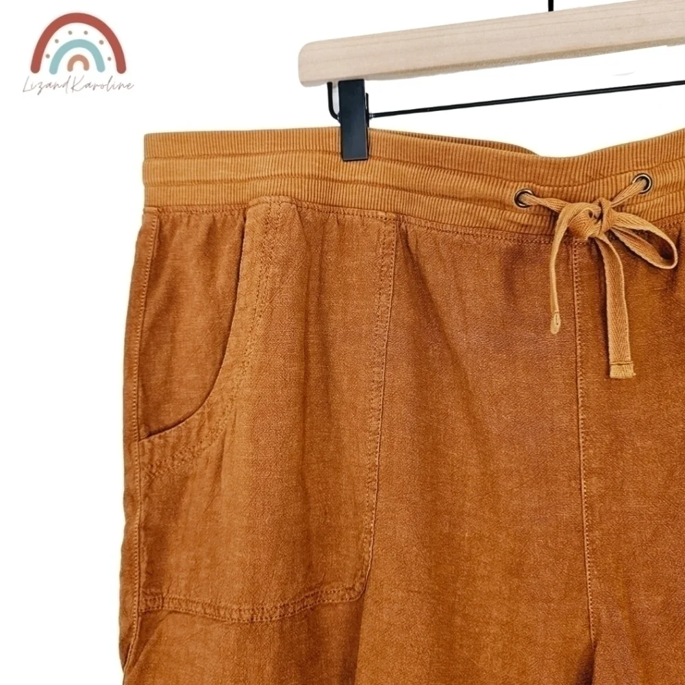 New! EVRI Linen Utility High Waist On Shorts Plus Size 24W